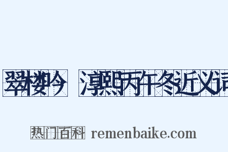 翠楼吟·淳熙丙午冬近义词是什么意思的图片